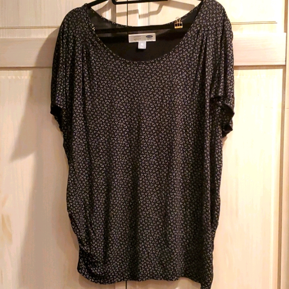 BLK/WHT Lt Maternity Blouse